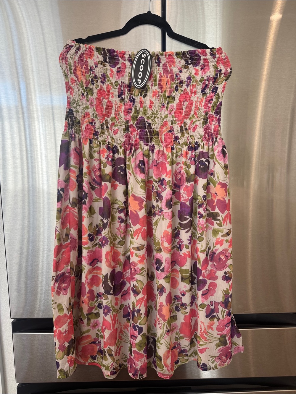 Scoop Floral Smocked Maxi Skirt in Pink & Purple